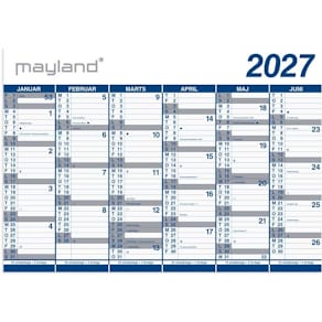 Vægkalender Mayland Kæmpe 72x740 mm 2027, flerfarvet