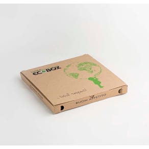 Pizzaæske brun bølgepap 320x320x30 mm, fødevaregodkendt, 100 stk