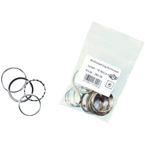 Schlüsselringe WEDO Metall, 15er Set, silber, 25–35 mm