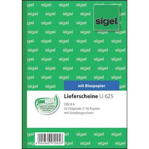 Lieferscheinbuch Sigel, A6, 2 x 50 Blatt