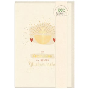 Kommunionskarte Green Line, 11,5 x 17 cm, 5er-Set mit Kuverts