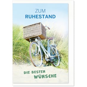 Ruhestandskarte KOMMA³ „Pension“, bunt, mit Umschlag