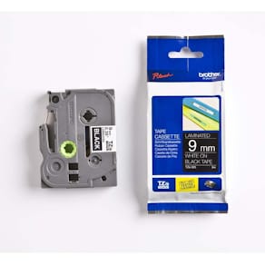 Labeltape Brother hvid m/sort tekst, 5 ruller