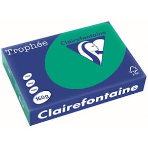 Gekleurd papier Clairefontaine Trophée Intens, A4, 160 g/m², 250 vel, dennengroen