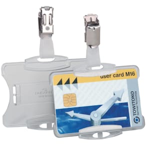 Badgehouder Durable met clip, transparant, 54 x 85 mm