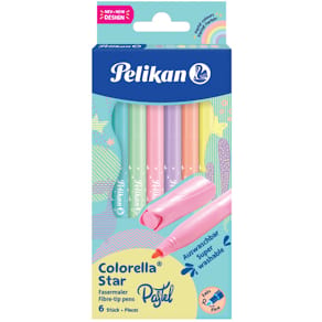 Fasermaler Pelikan Colorella Star, 6 St., Pastell