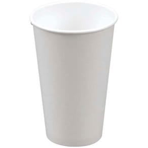 Kaffebæger hvid 16 oz (473 ml), papir+PE single wall, 1000 stk