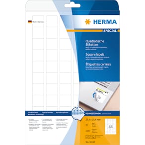 Herma etiket aftagelig 25,4x25,4 (1650)