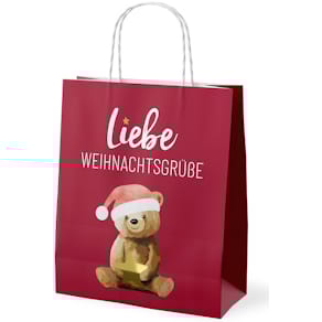Weihnachts-Geschenktragetasche FÜR DICH Happy Christmas, Bär