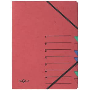 Ordnungsmappe PAGNA EASY, rot, 7-teilig, A4