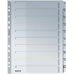 Register Leitz, A4, 1-10, grau