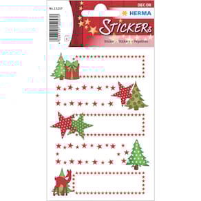 Sticker HERMA DECOR Weihnachten, Sterne & Tanne, 2 Blatt