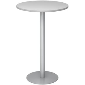 Stehtisch HAMMERBACHER STH08, rund, grau/silber, 80 cm, feste Hö