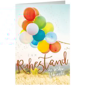 Grußkarte Ruhestand, 11,5 x 17 cm, 5er-Set mit Kuverts