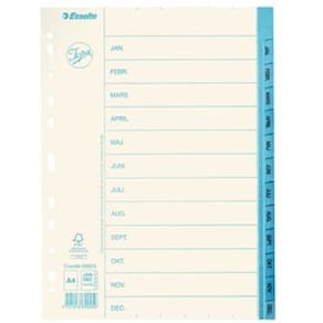 Pärmregister JOPA Papper A4 Jan-Dec, blå flik, 10st
