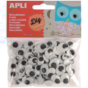 Knutselogen Apli, zelfklevend, ovaal, blister, 100 stuks