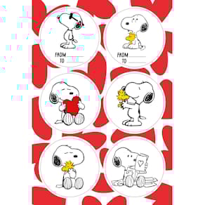 Sticker BRAUN + COMPANY Snoopy Love, weiß/rot