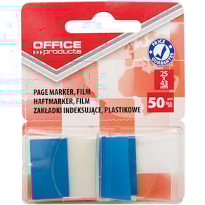 Index Office Products, 43 x 25 mm, blister van 50 tabs, blauw