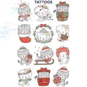 Tattoo-Folie Avery Zweckform KIDS Tattoos Katzen, bunt, 12 Motive