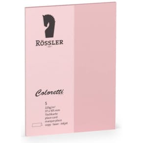 Tischkarte Rössler Coloretti, rosa, 5er Pack, A7, 225 g/m²