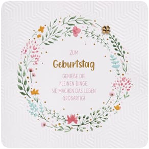 Geburtstagskarte PERLEBERG Finest Collektion, 15 x 15 cm, bunt