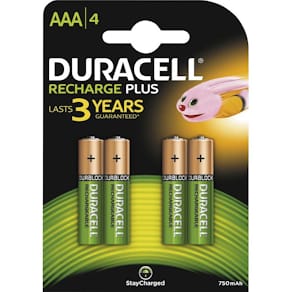 AAA-batteri Duracell genopladeligt, 750 mAh NiMH