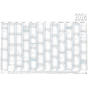 Wandkalender ZETTLER, 1 Jahr, 100x70 cm, grau/blau