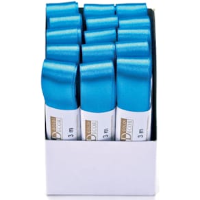 Geschenkband Goldina Doppelsatin, 25 mm x 3 m, aquablau
