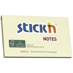 Selvklæbende notes BNT Stick'n gul, 127x76 mm