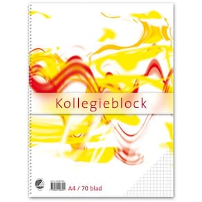 Kollegieblock A4, rutat, 60g, 10st