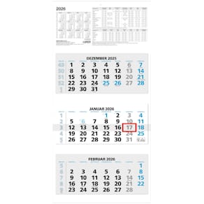 Monatsplaner Zettler 3M, 3 Monate, sw/blau, 1S