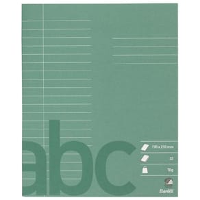 Skolehæfte Bantex linjeret grøn, 170 x 210 mm 70 g/m², pk. à 20