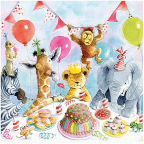 Motivserviette Ambiente Kind.Party Tiere, 33 x 33 cm