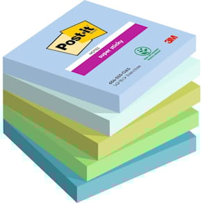 Haftnotizblock Post-it Super Sticky Oasis Collection, 5x90 Blatt,