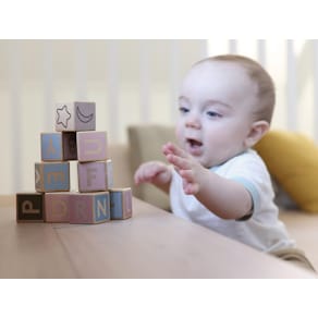 Alfabetsklossar Trä, 36 delar, +1år