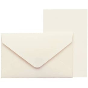 Briefkarte RÖSSLER Kleine Feine, ivory gerippt, 5 Stück inkl. Ums