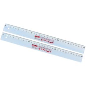 Lineal KUM Softie Flex L03, 30 cm, blau/transparent, Einzelhängeh