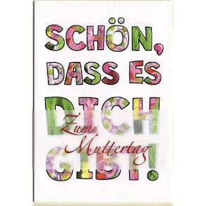 Grußkarte Noname Muttertag, geprägt, mit Briefumschlag, bunt