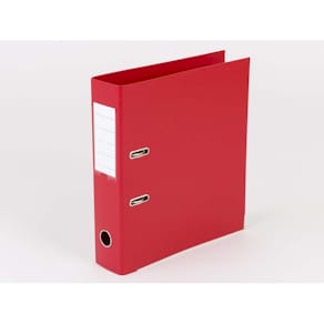 Brevordner Q-Line rød, A4 75 mm, 2 ringe, metalskinne, 10 stk