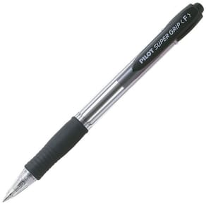 Bläckkulpenna PILOT Super Grip Svart, fine, 0.7mm, 12st