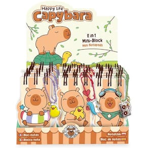 Spiralnotizblock TRENDHAUS Happy Life Capybara Mini, sortiert