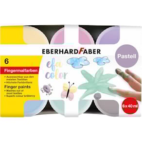 Fingerfarbe Eberhard Faber, 6 St., Pastell, 40 ml, sortiert