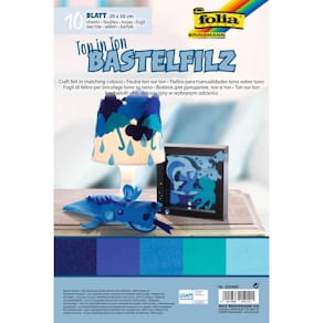 Bastelfilz Folia Ton in Ton, 20 x 30 cm, blau