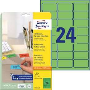 Universaletiketten Avery Zweckform, 63,5 x 33,9 mm, grün