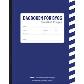 Byggdagbok - förenklad, 30 dagar