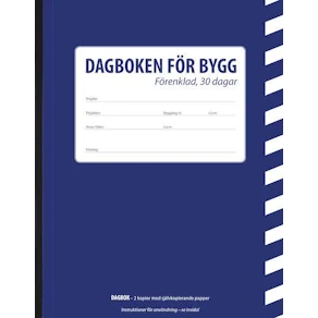 Byggdagbok - förenklad, 30 dagar