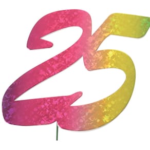 Jubiläumszahl Noname, 25, bunt, 8 cm, mit Draht, sortiert