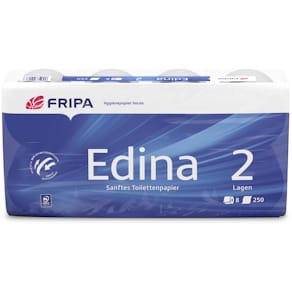 Toilettenpapier FRIPA, 2‑lagig, 8 Rollen, weiß