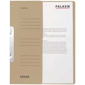 Einhakhefter Falken, A4, 1/2 Vorderdeckel, grau, 250 g/m²