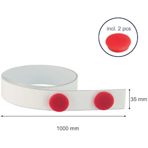 Magnethaftband Franken, 1 m x 35 mm, weiß